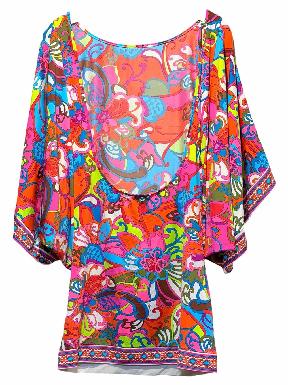 TRINA TURK new Fiji Floral Cape-Sleeve Tunic Dress - Picture 7 of 16